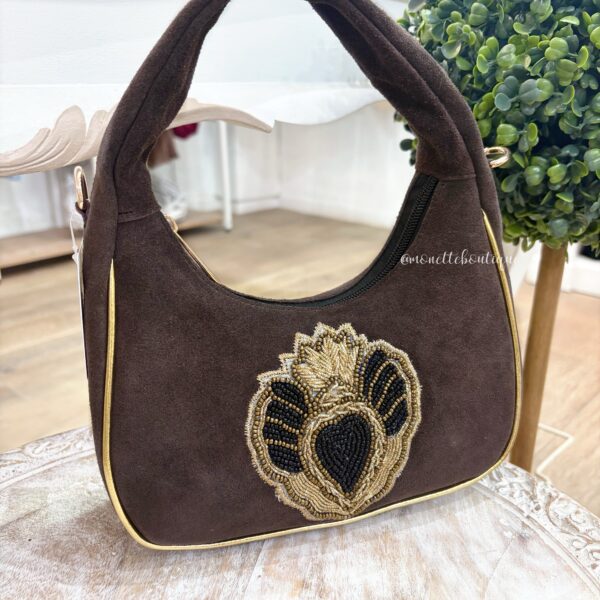 Bolsito corazón marrón chocolate