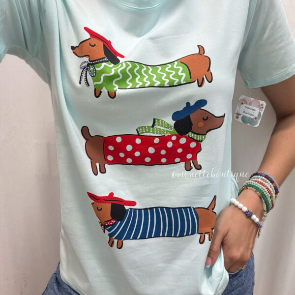 Camiseta perro aguamarina