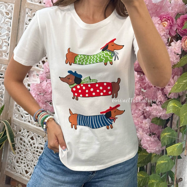 Camiseta perros blanca