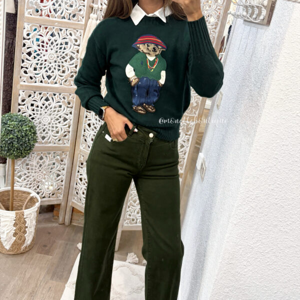 Suéter oso verde