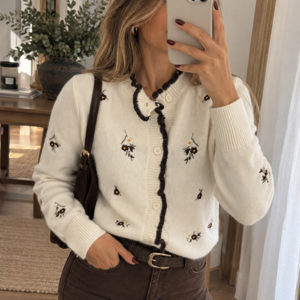 Chaqueta punto flores