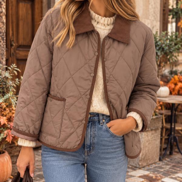 Chaqueta acolchada fina marrón