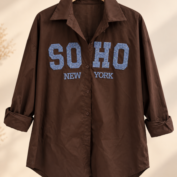 Camisa Soho marrón chocolate