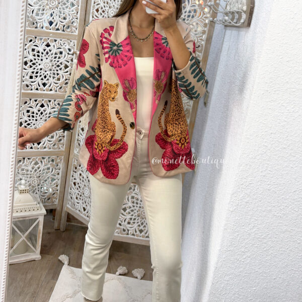 Blazer antelina estampada