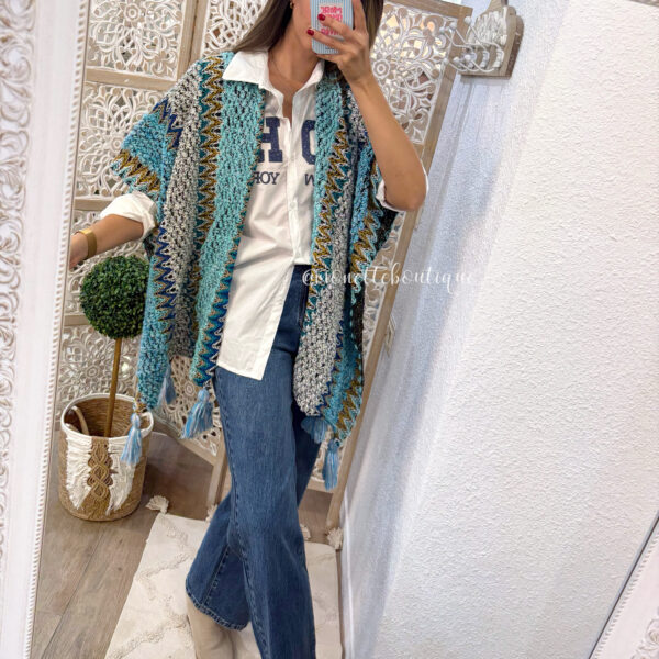 Chal Boho azul